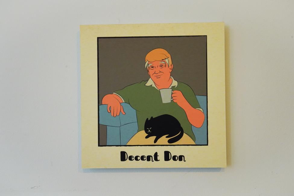 JP Downer, Decent Don, Don & Boris Comic, 6th Athens Biennale 2018 ANTI, photo by Nysos Vasilopoulos